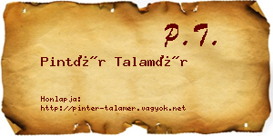 Pintér Talamér névjegykártya